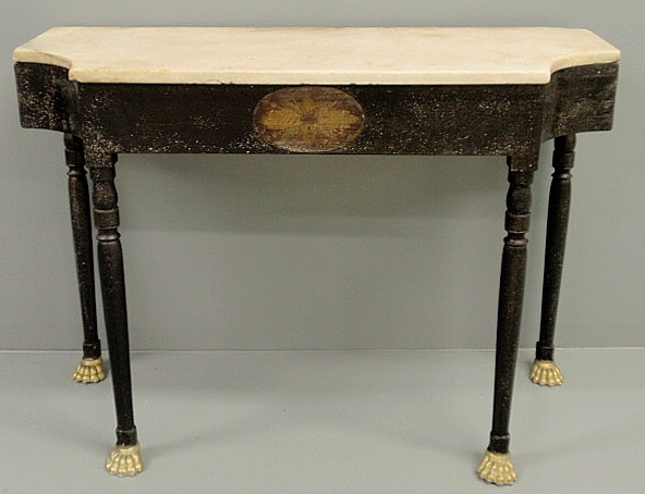 French console table with black and