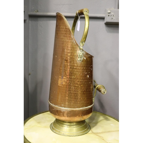 French copper coal scuttle with