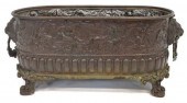 FRENCH COPPER JARDINIERE LION