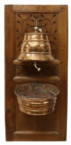 FRENCH COPPER & OAK LAVABO