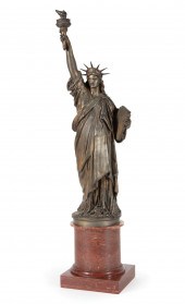 FRENCH COPPER-PLATED ZINC FIGU
