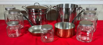 French copper pot and saucepan,