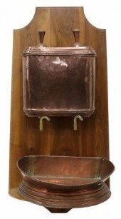 FRENCH COPPER & WALNUT LAVABO