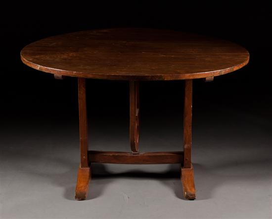 French Country pine tilt-top wine