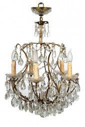 FRENCH CRYSTAL & BEADED CHANDE