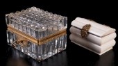 FRENCH CRYSTAL JEWELRY BOX & B