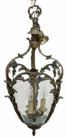 FRENCH CURVED GLASS THREE-LIGHT