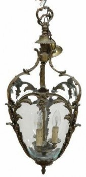 FRENCH CURVED GLASS THREE-LIGH