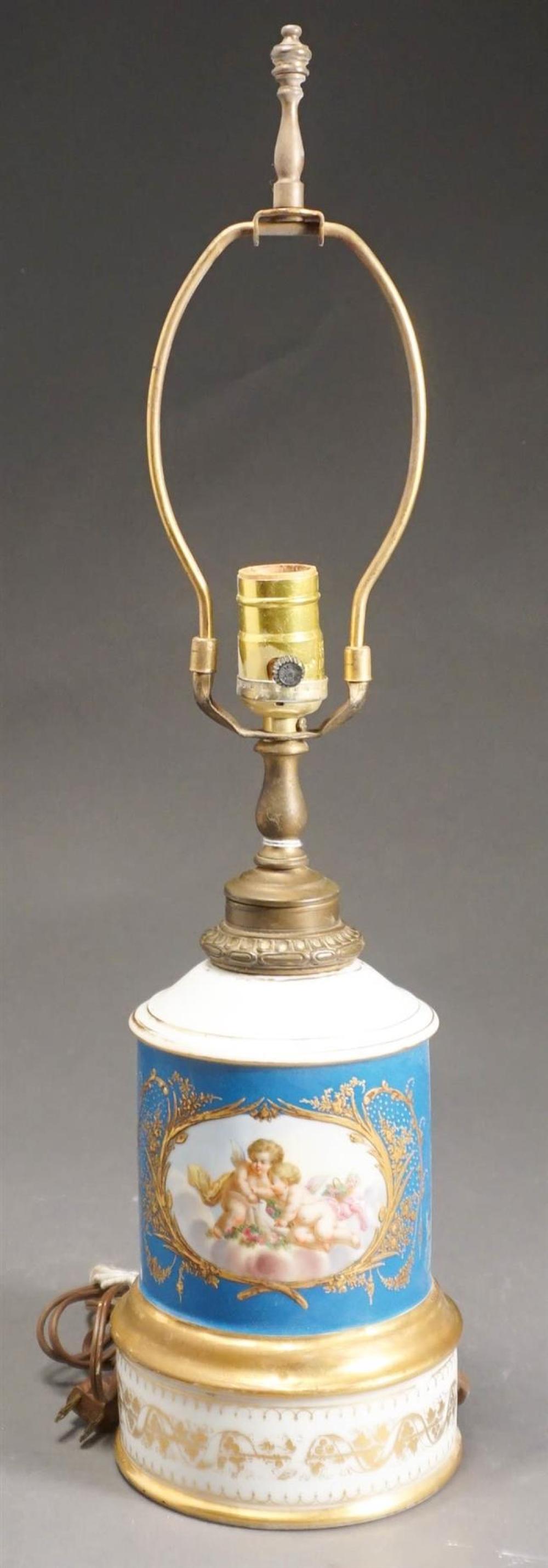 FRENCH DECORATED PORCELAIN BASE