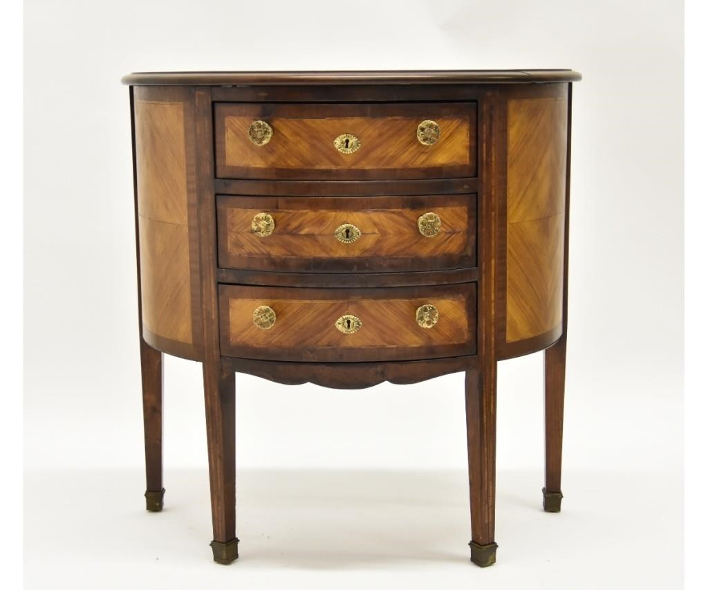 French demi-lune mahogany console