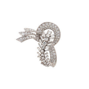 FRENCH, DIAMOND SPRAY BROOCH