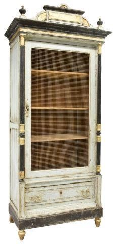FRENCH DISTRESSED PAINTED BOOKCASE,