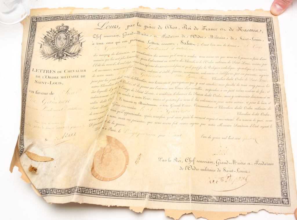 FRENCH DOCUMENT. Dated 1814.