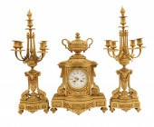 FRENCH DORE BRONZE 3 PC. CLOCK