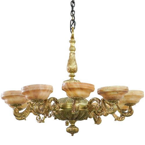 FRENCH DORE BRONZE & ALABASTER