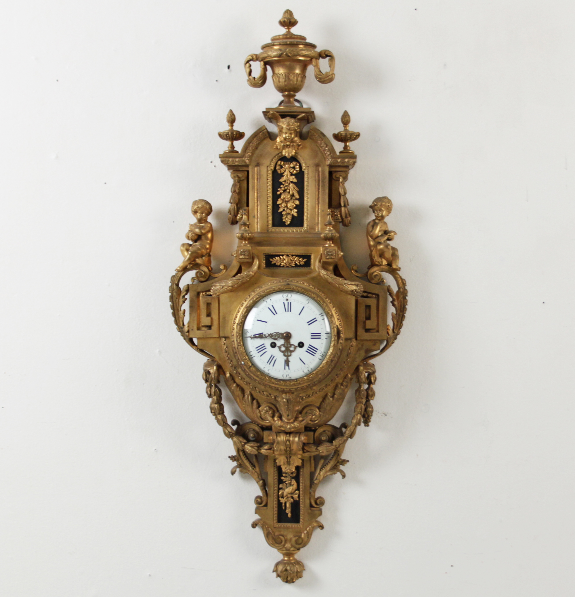 FRENCH DORE BRONZE CARTEL CLOCK,