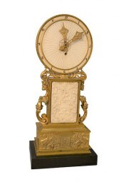 FRENCH DORE BRONZE MANTLE CLOC