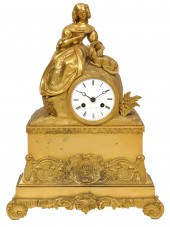 FRENCH DORE BRONZE MANTLE CLOC