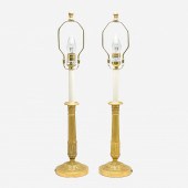 FRENCH DORE CANDLESTICK LAMPS,