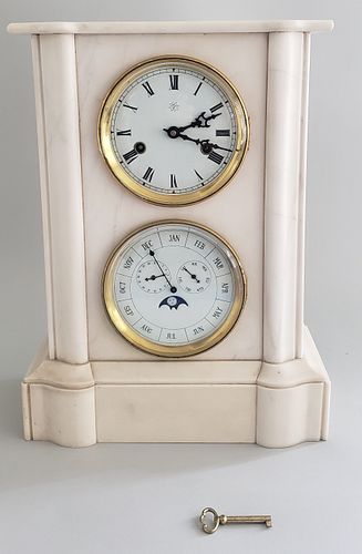 FRENCH DOUBLE DIAL ALABASTER