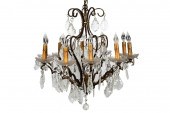 FRENCH DROP CRYSTAL CHANDELIER