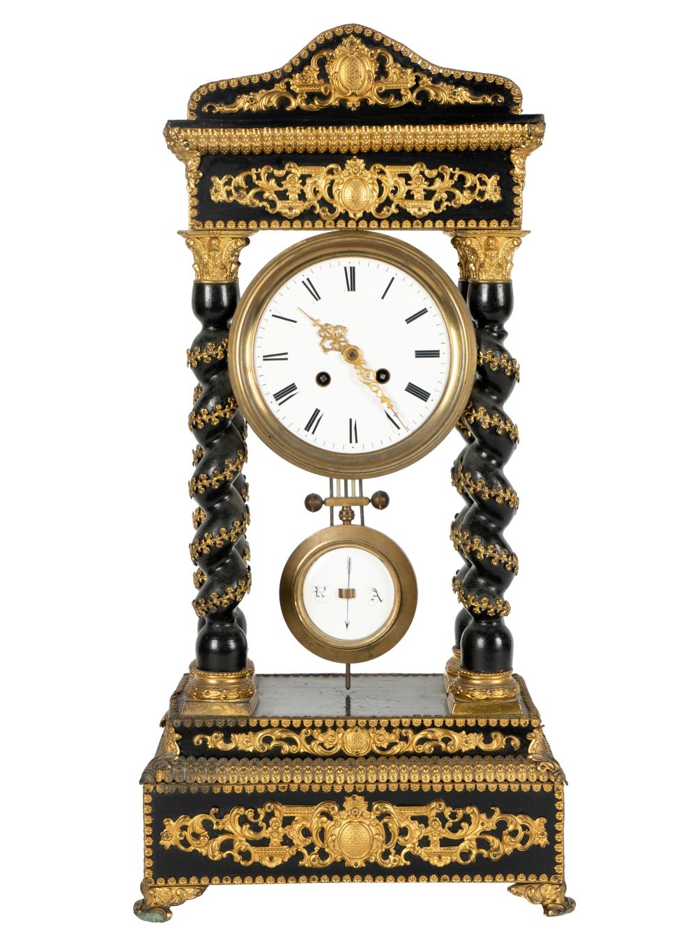 FRENCH EBONIZED AND GILT METAL