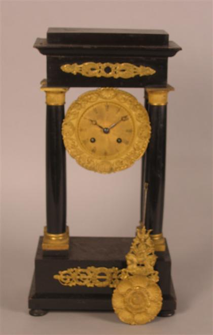 French ebonized and gilt metal