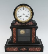 FRENCH EBONIZED MANTLE CLOCK: