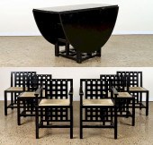 FRENCH EBONIZED OAK DINING TAB