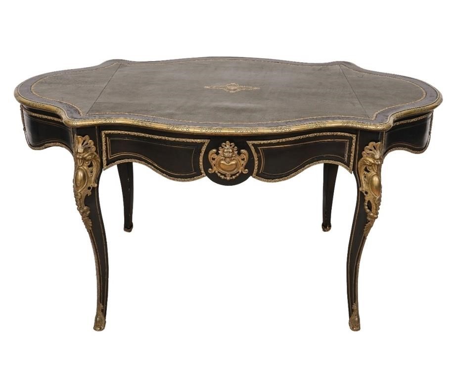 French ebonized writing desk with