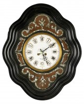 FRENCH EBONY WALL CLOCKwith en
