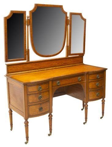 FRENCH ELM TRIPLE MIRROR VANITY
