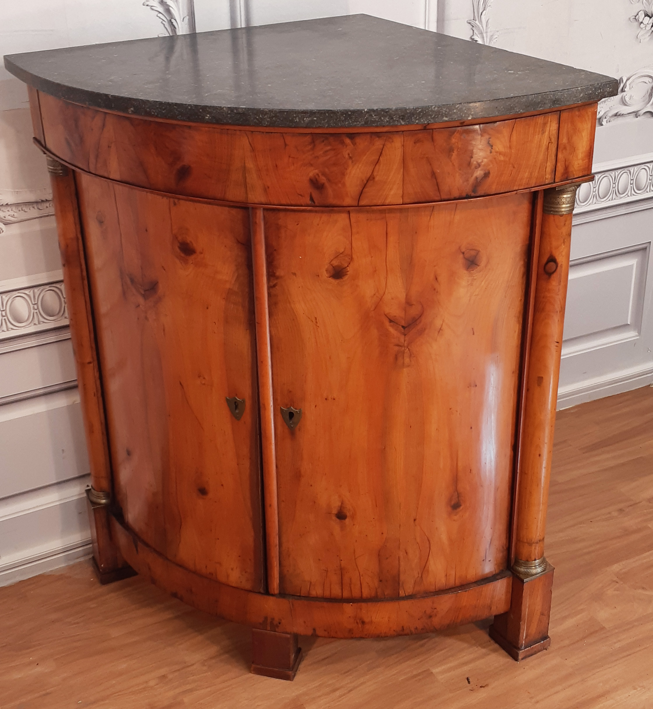 FRENCH EMPIRE BOWFRONT M/TOP