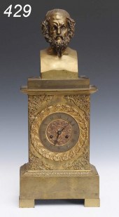French Empire Bronze Clock wit