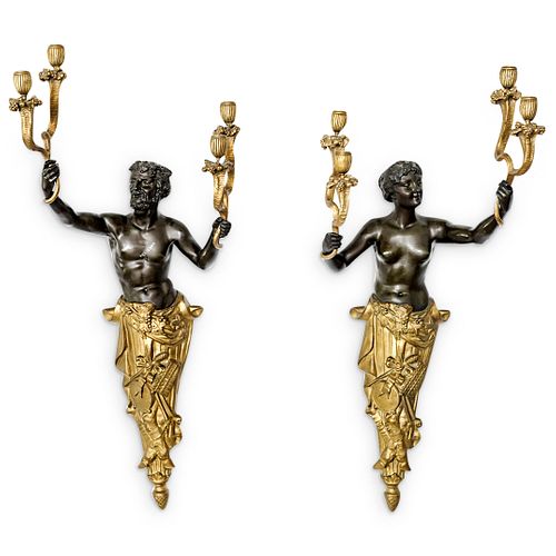 FRENCH EMPIRE BRONZE & EBONIZED