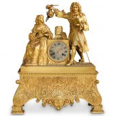 FRENCH EMPIRE BRONZE MANTLE CL