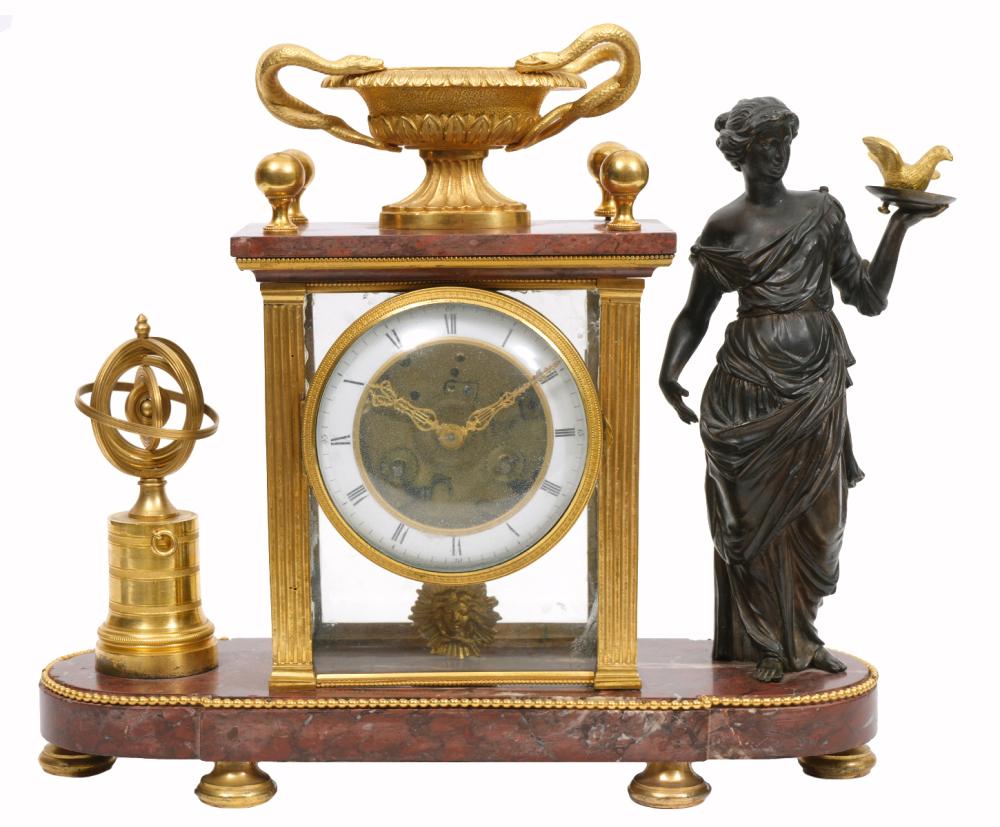 FRENCH EMPIRE BRONZE & MARBLE