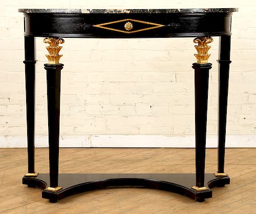 FRENCH EMPIRE DEMILUNE MARBLE TOP