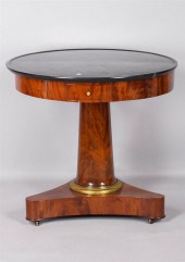 FRENCH EMPIRE DISHED MARBLE TO