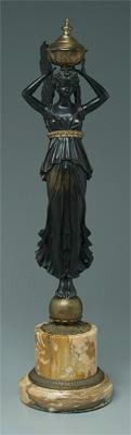 French Empire figural lamp base,