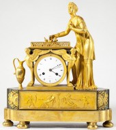 French Empire Gilded Mantel Cl