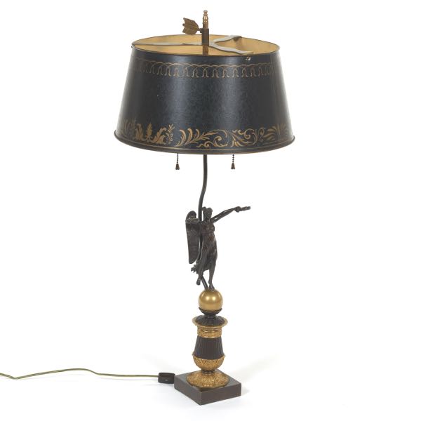FRENCH EMPIRE GILT AND PATINATED
