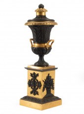 FRENCH EMPIRE GILT AND PATINAT