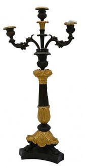 FRENCH EMPIRE GILT AND PATINAT