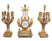 FRENCH EMPIRE GILT BRONZE & MA