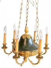 FRENCH EMPIRE GILT BRONZE CHAN