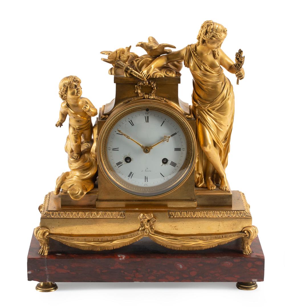 FRENCH EMPIRE GILT BRONZE FIGURAL