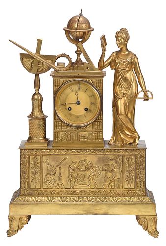 FRENCH EMPIRE GILT BRONZE FIGURAL