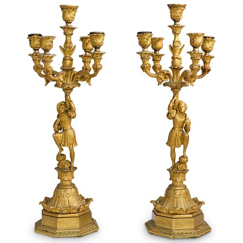 FRENCH EMPIRE GILT BRONZE FIGURAL
