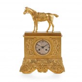 FRENCH EMPIRE GILT BRONZE MANT